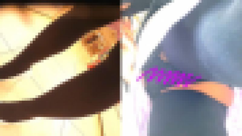 【化粧品店のお姉さん2】穴あきタイツとレース黒P サンプル画像