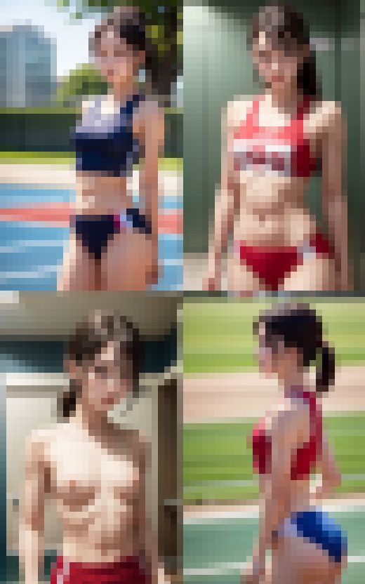 陸上女子の健康的肉体美を激写してみた! AI生成ヌードグラビアCG集 サンプル画像3