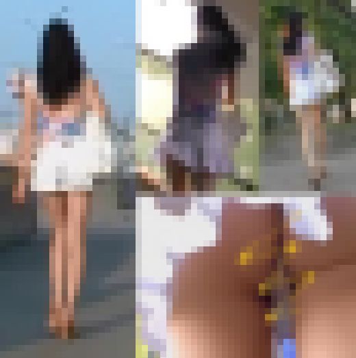 【盗撮！】9頭身美女のプリーツスカートから見える喰い込みパンツを逆さ撮り！！ サンプル画像