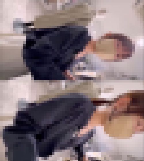 店員チラ☆大人しそうな清楚系激カワ店員さんの乳首ゲット！エッチなパンツでお尻が丸見え！！！　サンプル画像1