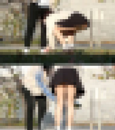 ワカメちゃん尻肉丸見え/食い込み/純白透けパンティの綺麗なお姉さん【野外パンチラ/高画質/望遠】　サンプル画像3