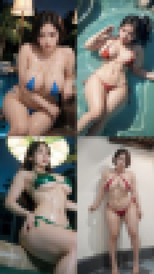 【むちむち厳選】巨乳より太ももと生足がエロすぎるマイクロビキニ女子　サンプル画像1