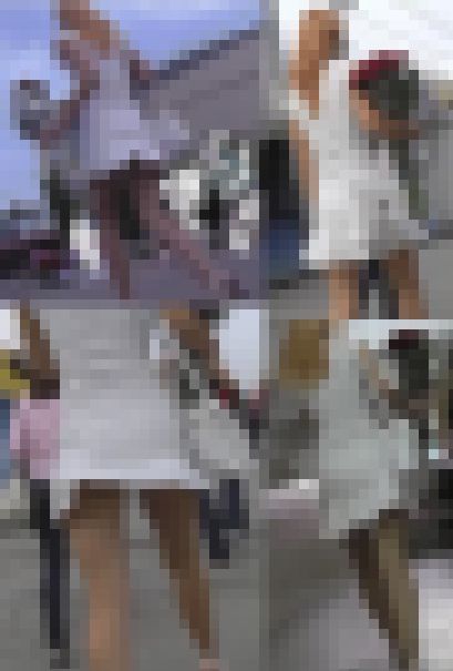 【盗撮!】マーメイドスカートから覗くwww長拭"脚お姉さんのTバックを逆さ撮り!! サンプル画像2