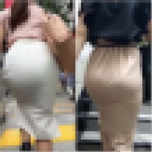 【OLのお手本!】「大迫力のデカ尻を堪能させてくれるタイスカOL(2名)」 サンプル画像