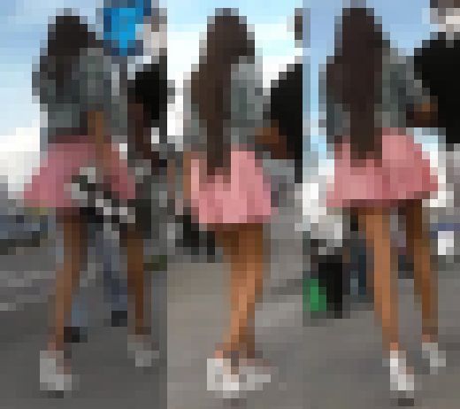 【パンチラ盗撮！】隣に彼氏がいるデート中の長拭馞女のミニスカ内を大胆逆さ撮り！！　サンプル画像1