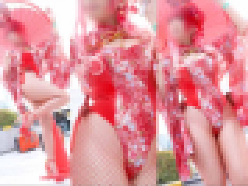 【フェチ動画】コ●ケで見せたむっちり太もものオリエンタルセクシーな赤いハイレグレオタードバニーの美人コスプレイヤー サンプル画像