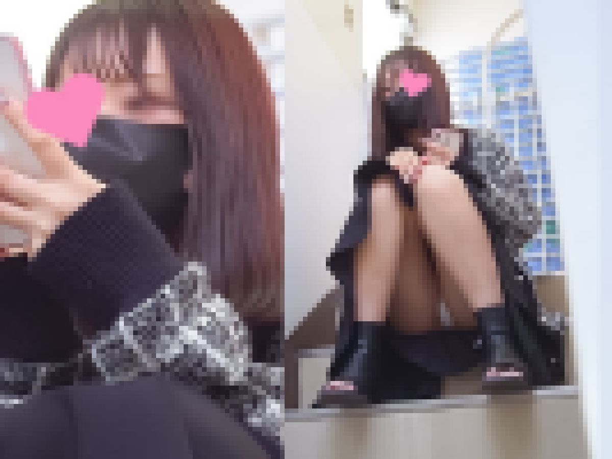 アパレル通販モデル番外編 撮影後の地雷系素人モデルが私服で階段パンチラしてたのでこっそり撮影! サンプル画像