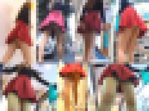 ❦露出度の激しいギャル系お姉さんを粘着し逆さ撮り！！❦　サンプル画像2