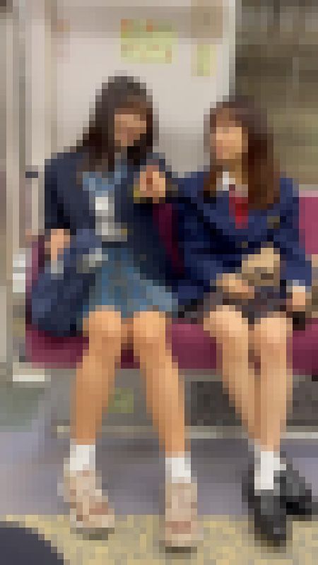女子学生盗撮日記125 久しぶりの二人組！！続・赤・青チェック仲良し二人組激カワ童顔女子達を電車内とトイレ内で盗撮【※完全主観2 サンプル画像