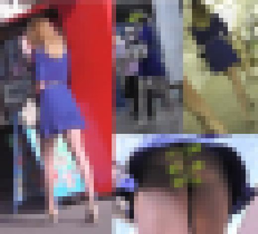 【盗撮！】後ろ姿から分かるwwスレンダー系長拭＂人お姉さんのスカートの中を狙って逆さ撮り！！ サンプル画像