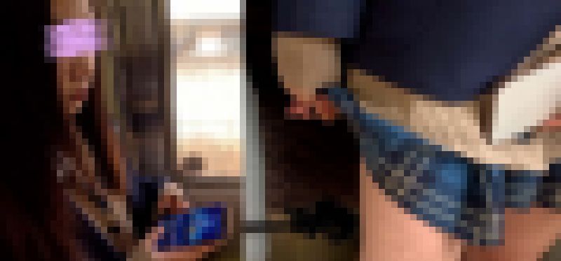 kirakira☆J〇_痴〇の足音チョトサワラナイデクダサイ__♡＃顔出し＃青チェ＃＃逆さ＃盗撮 サンプル画像