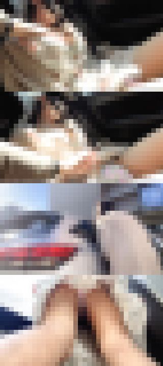 美人同級生に車内でお触りいたずら♡パンツ食い込ませ美乳を揉みしだく♡【パンチラ/胸チラ/逆さ撮り】　サンプル画像3
