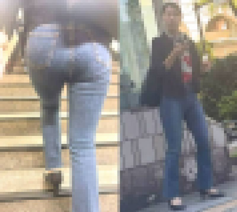 長身セレブのクールなエロ美尻！高飛車な女ならではのパッツン美尻と浮き出るパンティラインで♂を誘惑! 下品なスキニーデニム セレブ サンプル画像