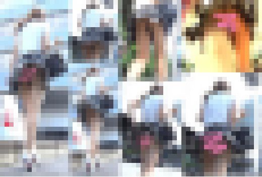 通行人もびっくりな風チラを魅せつけるお姉さんを盗撮！　サンプル画像3