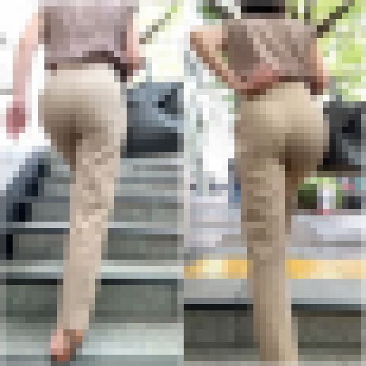 《縁レースのPライン丸見え！ハイウエストパンツ姿のOL》　サンプル画像3