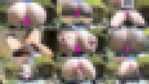 ♡玉パン＆スケスケミニスカ♡公園裏でドキドキ野外露出お下劣オナニー♡　サンプル画像1
