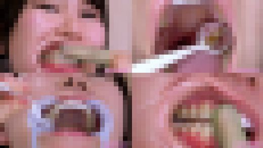 【歯フェチ】特別企画! 帆志科南さんの歯をデンタルミラーで観察&開口器着けながら歯磨き&口角鉤着けながら指歯ブラシ サンプル画像1