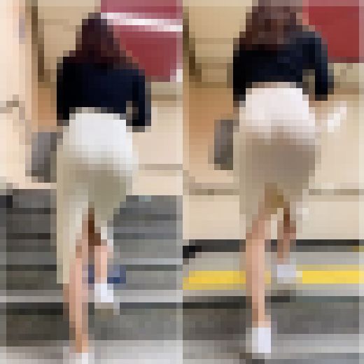 《スリットが深すぎて…！雑誌モデル系美人OLのニットタイトスカート》　サンプル画像1
