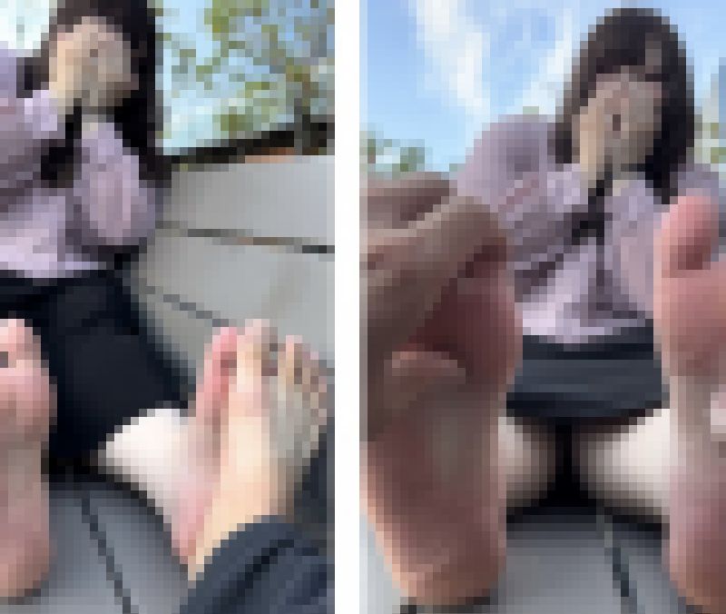 色白美女25cm激弱足裏くすぐりサイズ比べ！5分27秒 サンプル画像