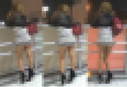 ギャルお姉さんの背後からパンチラ盗撮　サンプル画像1