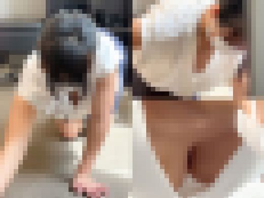 【至高の胸チラ】爆乳OLの衝撃胸チラ!美しい純白パンティ【リクルートスーツ/パンチラ】 サンプル画像1