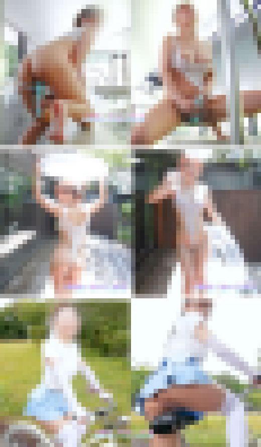 【個人撮影】過激ハイレグ水着でプール露出💖電動バイブオナニーでお漏らし💖ミニスカチクポチくっきり　サンプル画像2