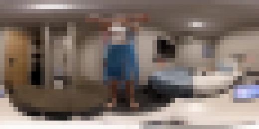 【VR 360度動画 元データ】えっ、近すぎ…！？ チア姿の鈴木麻奈が目の前でラジオ体操！　サンプル画像1