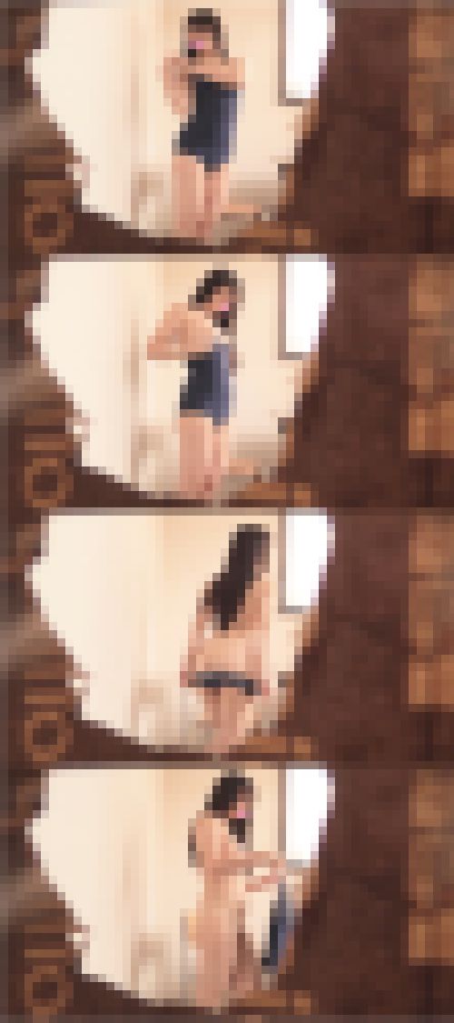 【着替え盗み撮り】スク水脱いだらパイパン露わ♡むっちり下半身　サンプル画像1