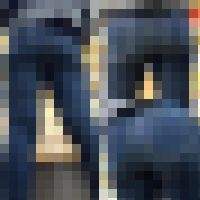かっこ良すぎるレザージャケットぁ"しい濃紺スキニー美女【街中風景147】 サンプル画像