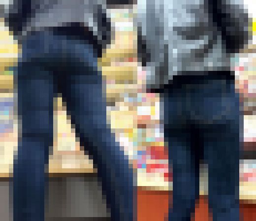 かっこ良すぎるレザージャケットぁ"しい濃紺スキニー美女【街中風景147】 サンプル画像2