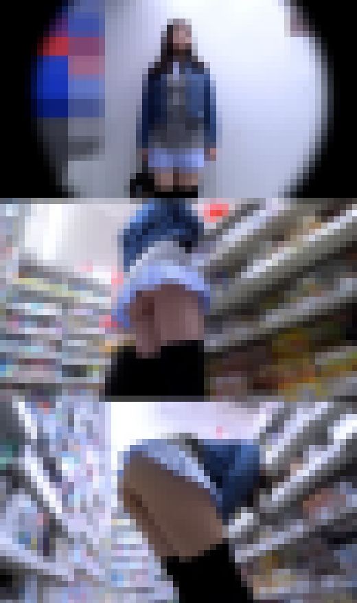 【しゃがみパンチラ】ニーハイ×絶対領域の破壊力！ミニワンピからこぼれ落ちる豊満デカ尻　サンプル画像1