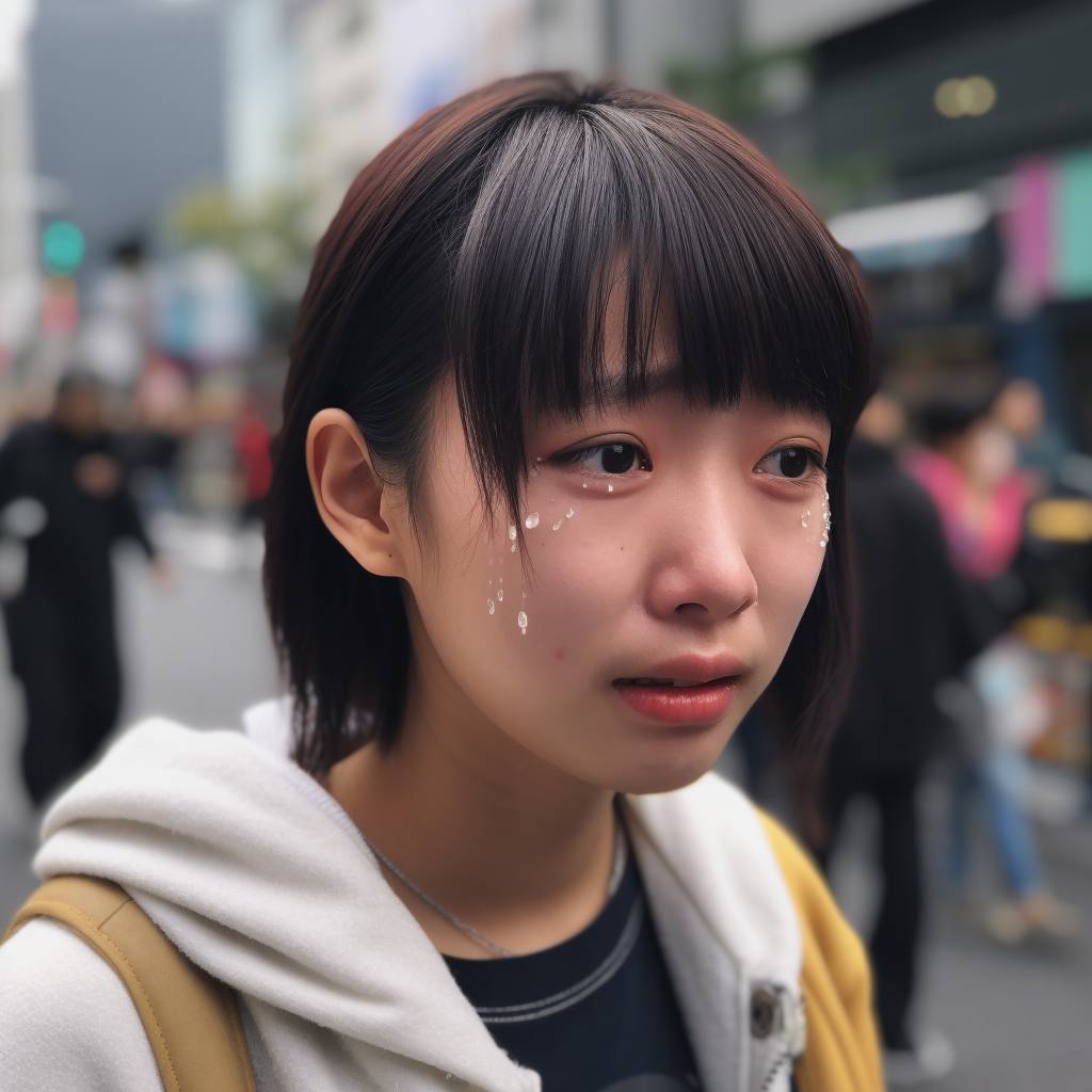 号泣女子　宮崎県　日向市　2023年07月29日　号泣女性画像