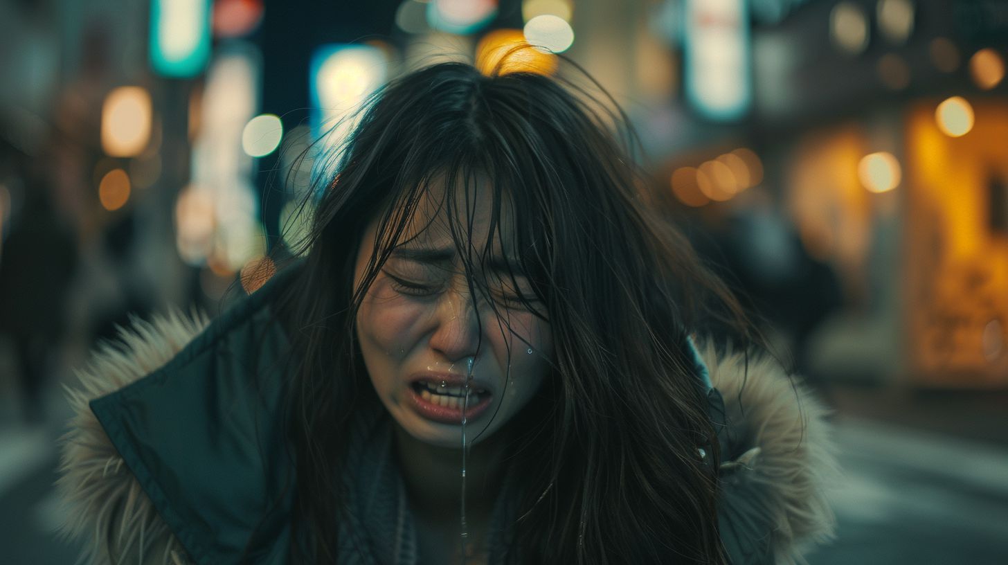 号泣女子　東京都　青梅市　2025年12月30日　号泣女性画像