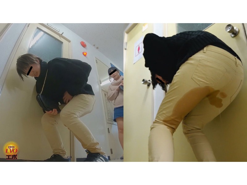 雑居ビル共用トイレ!我慢できなかった行列おしっこ漏らし サンプル画像6
