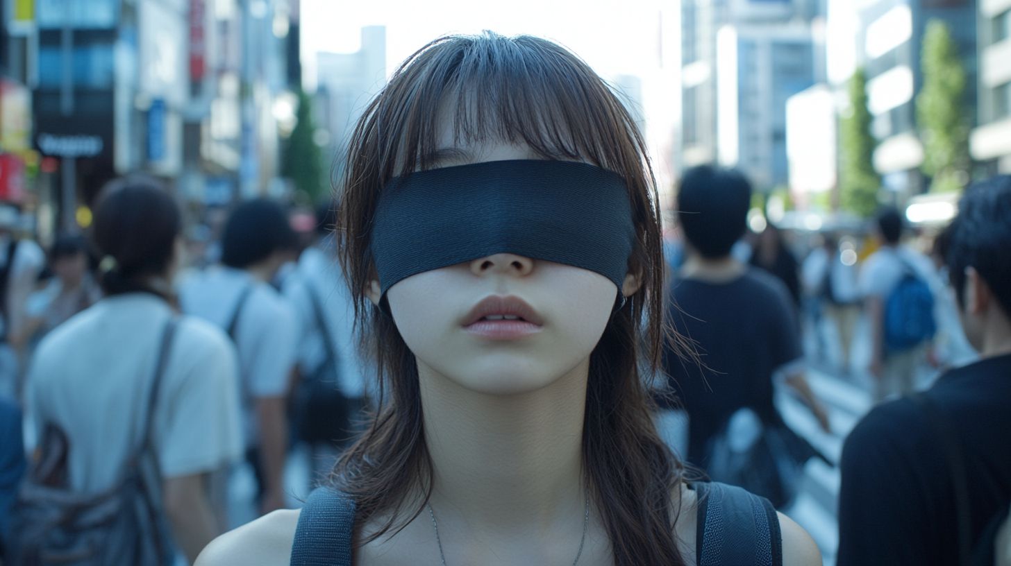 目隠し女子　宮城県　登米市　2025年02月07日　目隠し画像