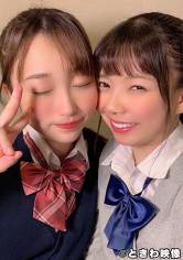 超仲良しビッチひかり＆しずく2人組J〇の生チン奪い合い中出し円光動画その2 サンプル画像