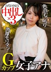 Gカップ女子アナ 色白むっちり 肉厚モリマン お代わりSEX 中出し×3 サンプル画像