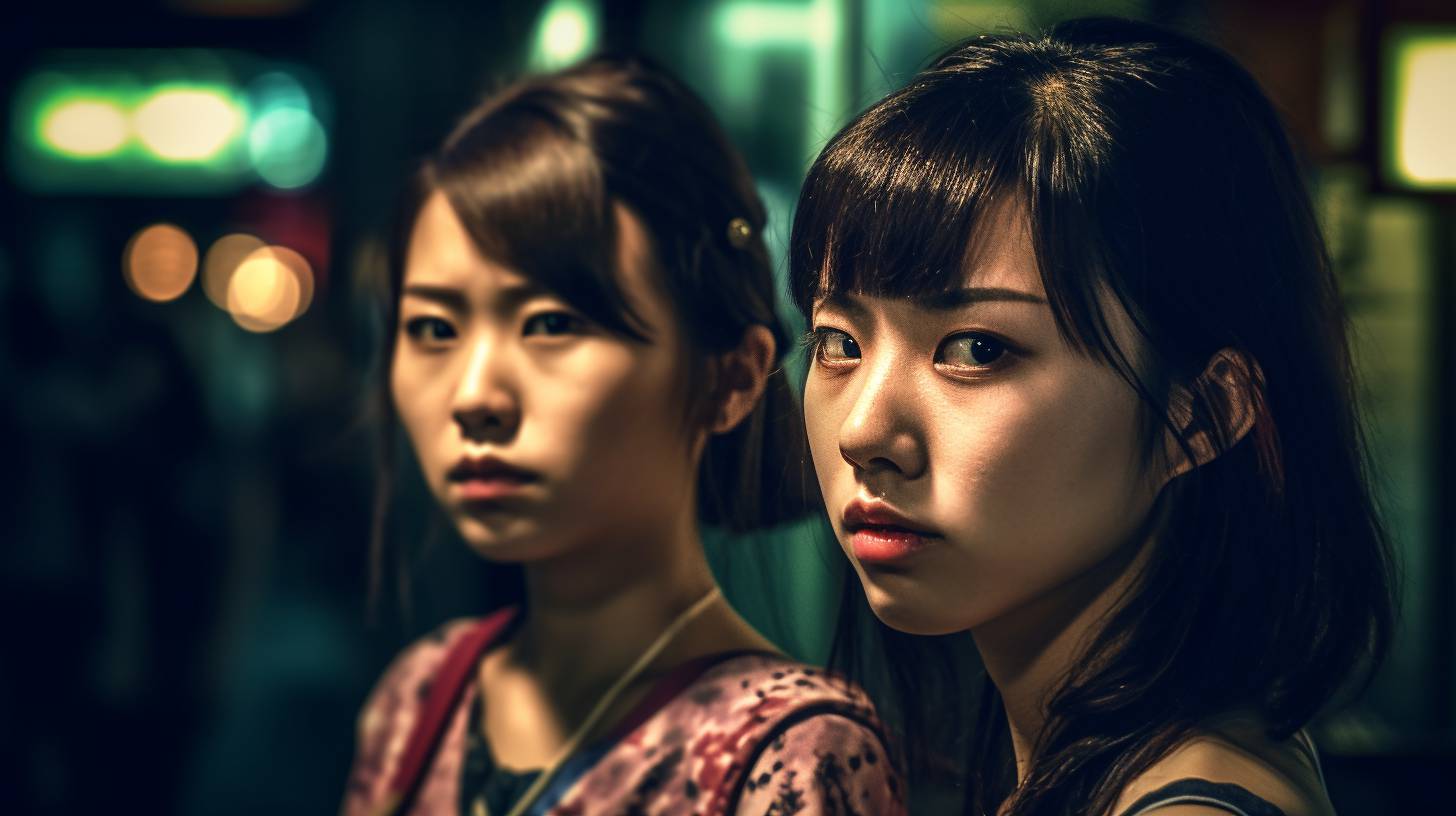 睨みつける女　新潟県　村上市　2023年11月15日　睨みつける女子画像
