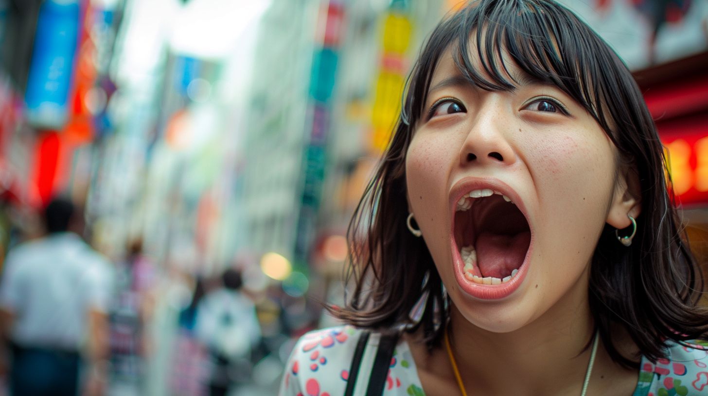 口を開ける画像 熊本県 天草市 2025年02月19日 大口女子 画像