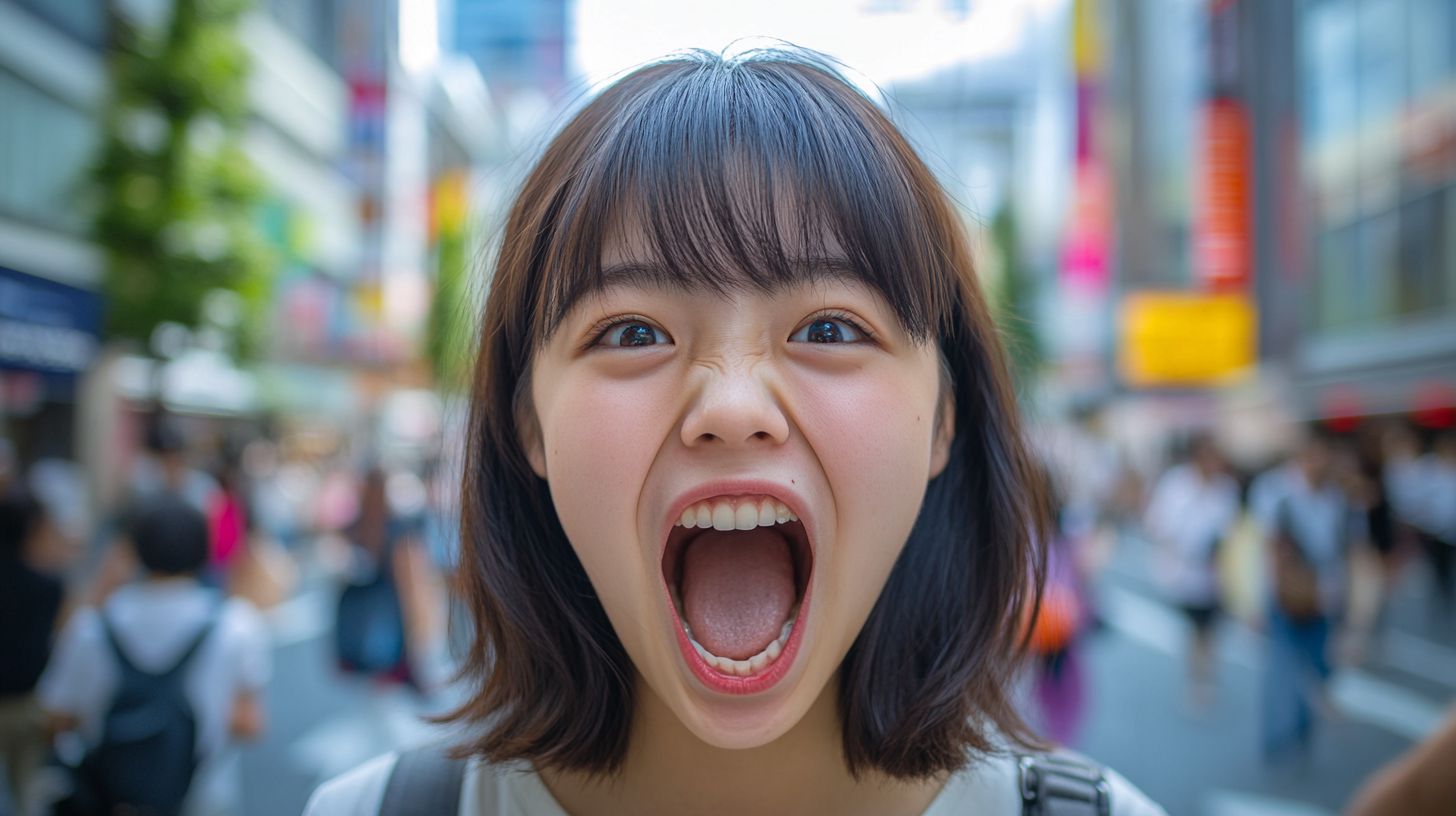 口を開ける画像 兵庫県 高砂市 2025年12月21日 大口女子 画像
