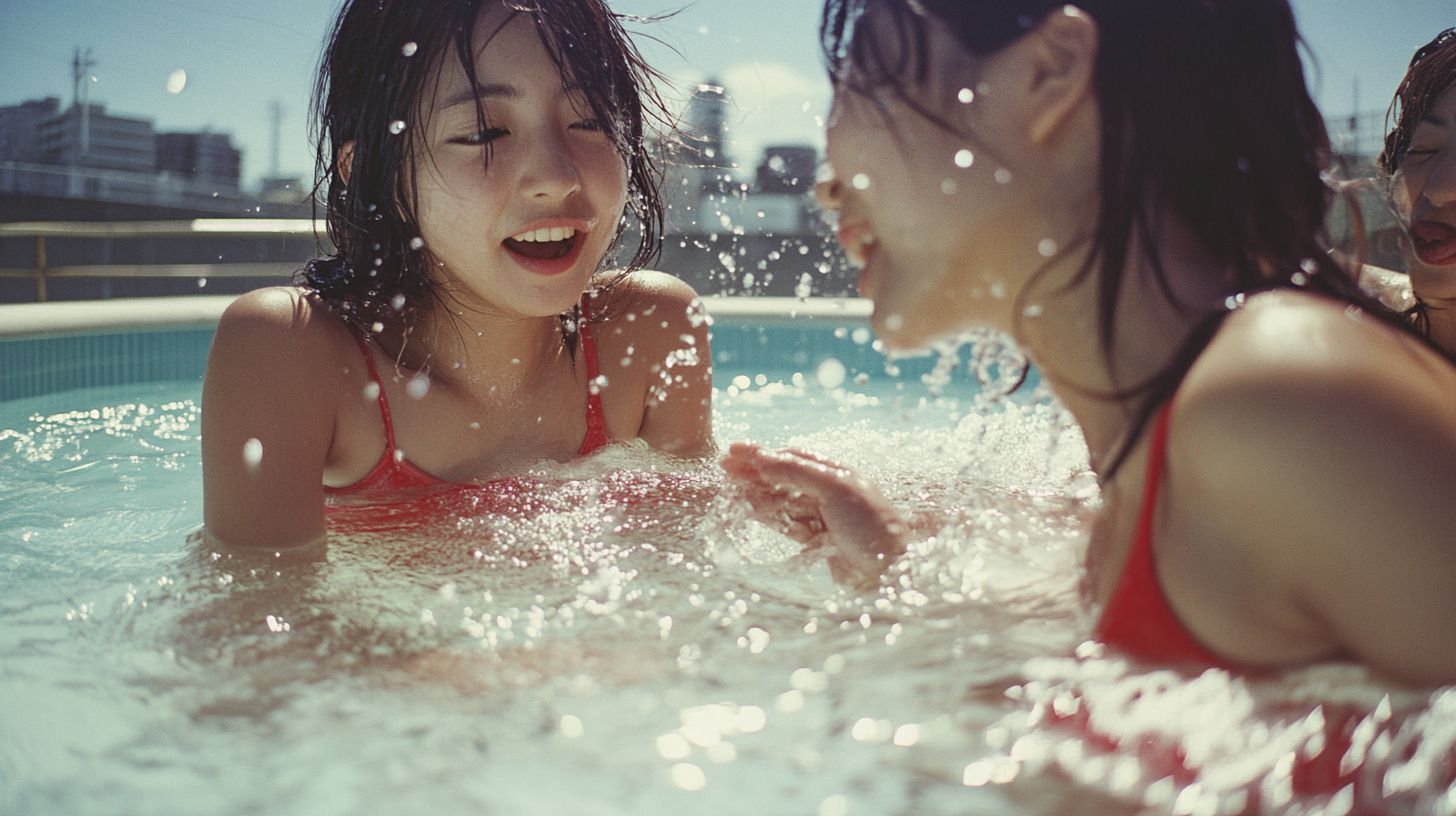 県営プール画像　茨城県　守谷市　2025年12月15日　プール女子　画像