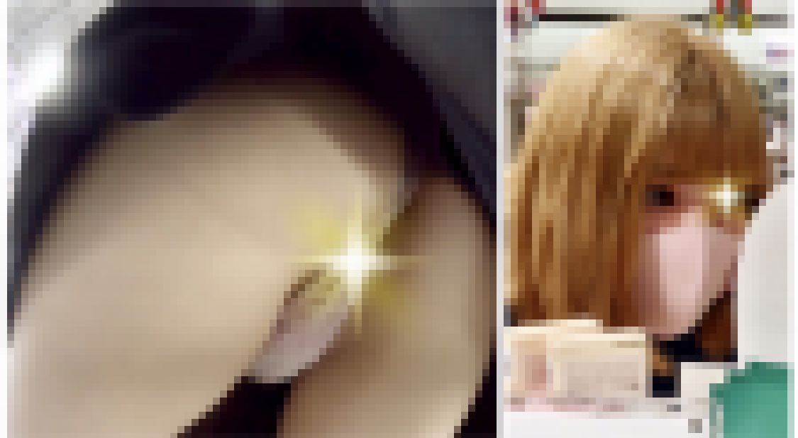長編:逆さ撮りの瞬間31☆金髪美女Part2☆買物追跡☆M字座り☆ハミマンTバック☆めくり☆(顔出し/フラッシュ撮影/エスカ) サンプル画像