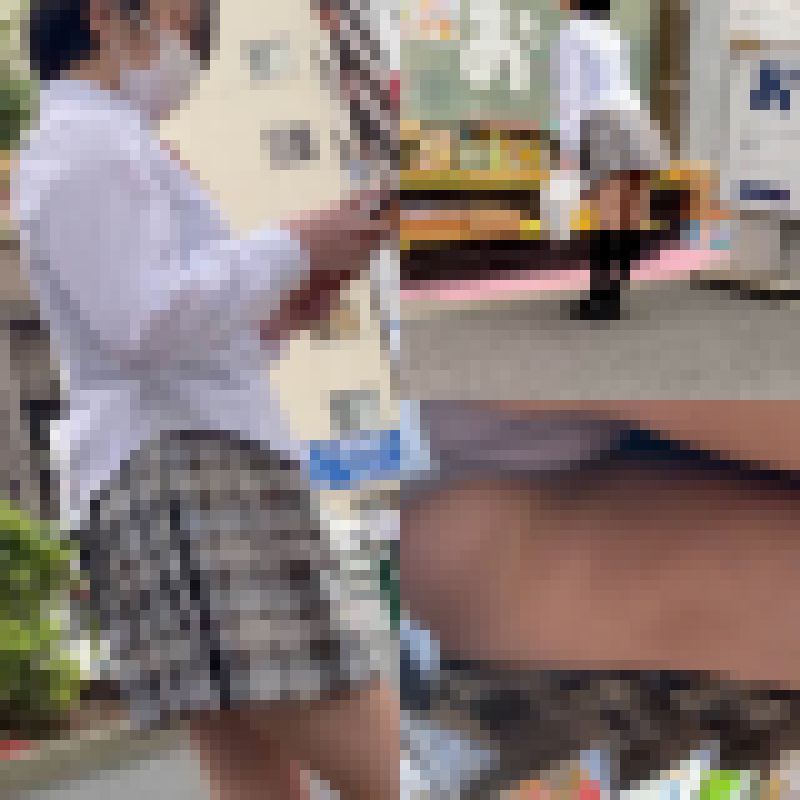 成熟した豊満な巨乳青チェ女子◯生に遭遇、使用感MAXのピンクパンティー！まさに青天の霹靂 サンプル画像