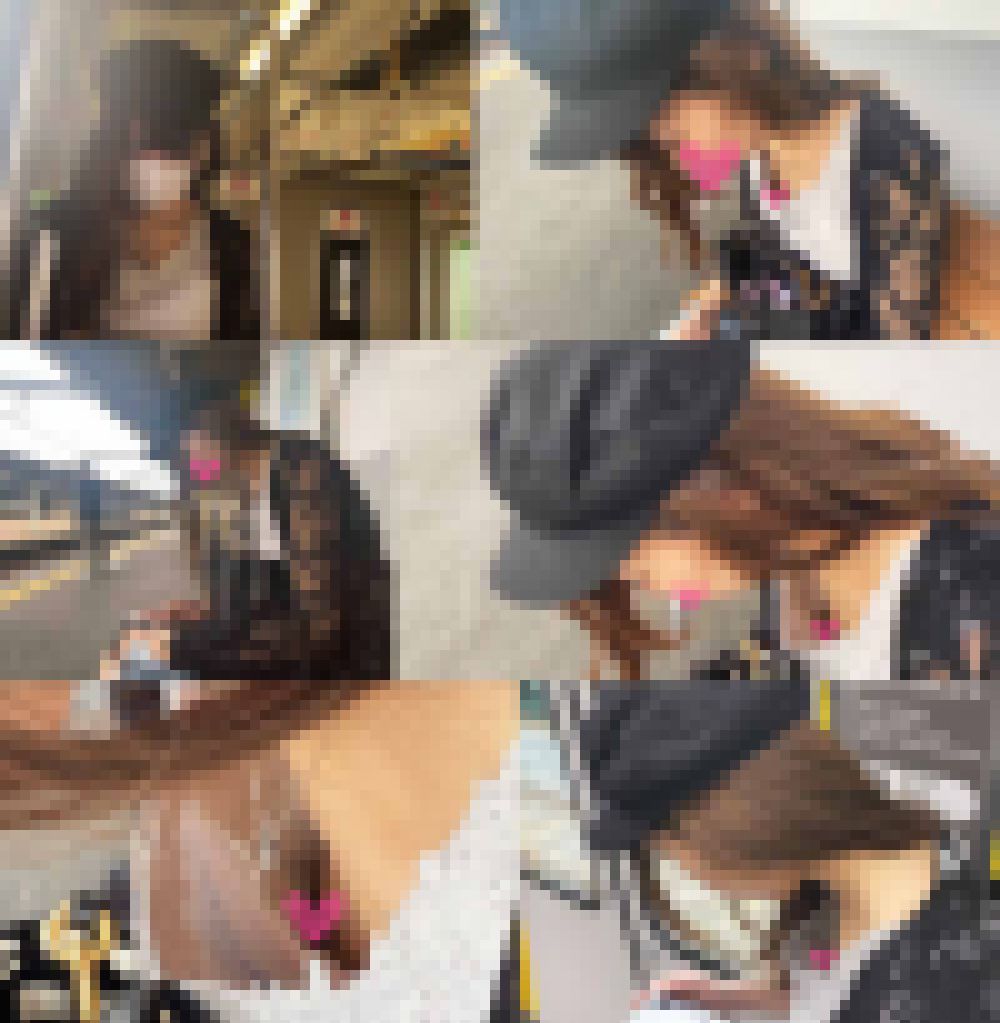 [電車・胸チラ]デート前のオシャレさんの乳首が見えてます[顔有] サンプル画像
