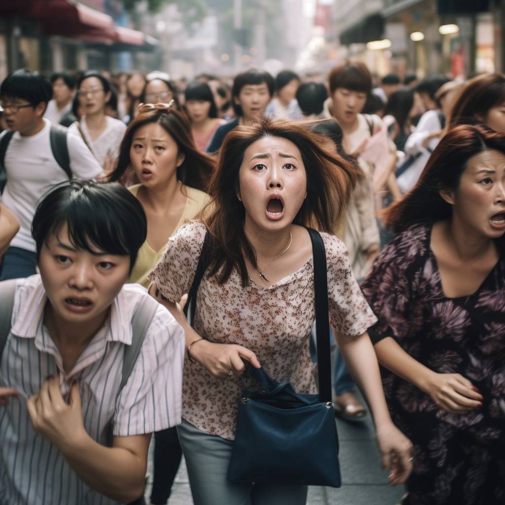 集団パニック　愛媛県　新居浜市　2023年07月04日　集団パニック女性　画像