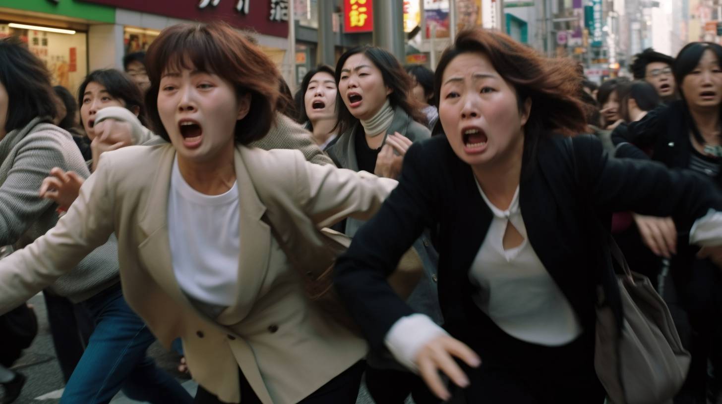 集団パニック　東京都　大田区　2023年08月10日　集団パニック女性　画像