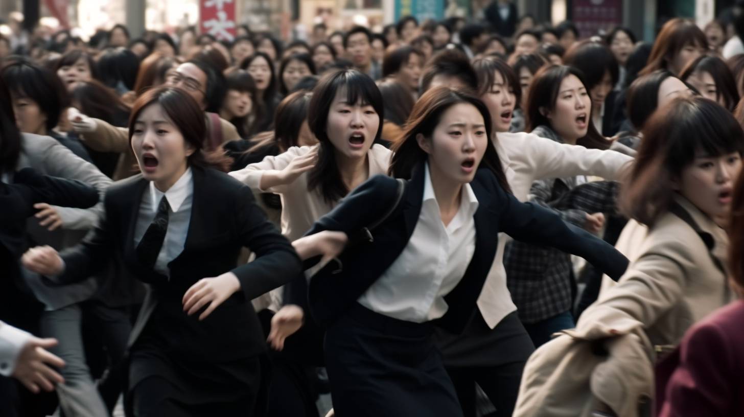 集団パニック　沖縄県　宜野湾市　2023年08月13日　集団パニック女性　画像