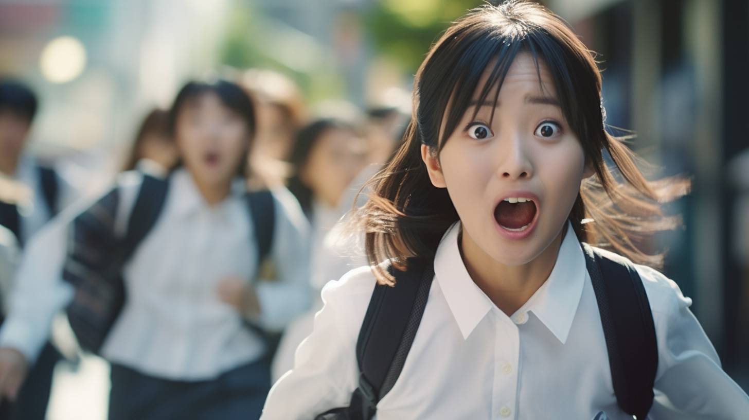 集団パニック　東京都　中央区　2023年09月23日　集団パニック女性　画像