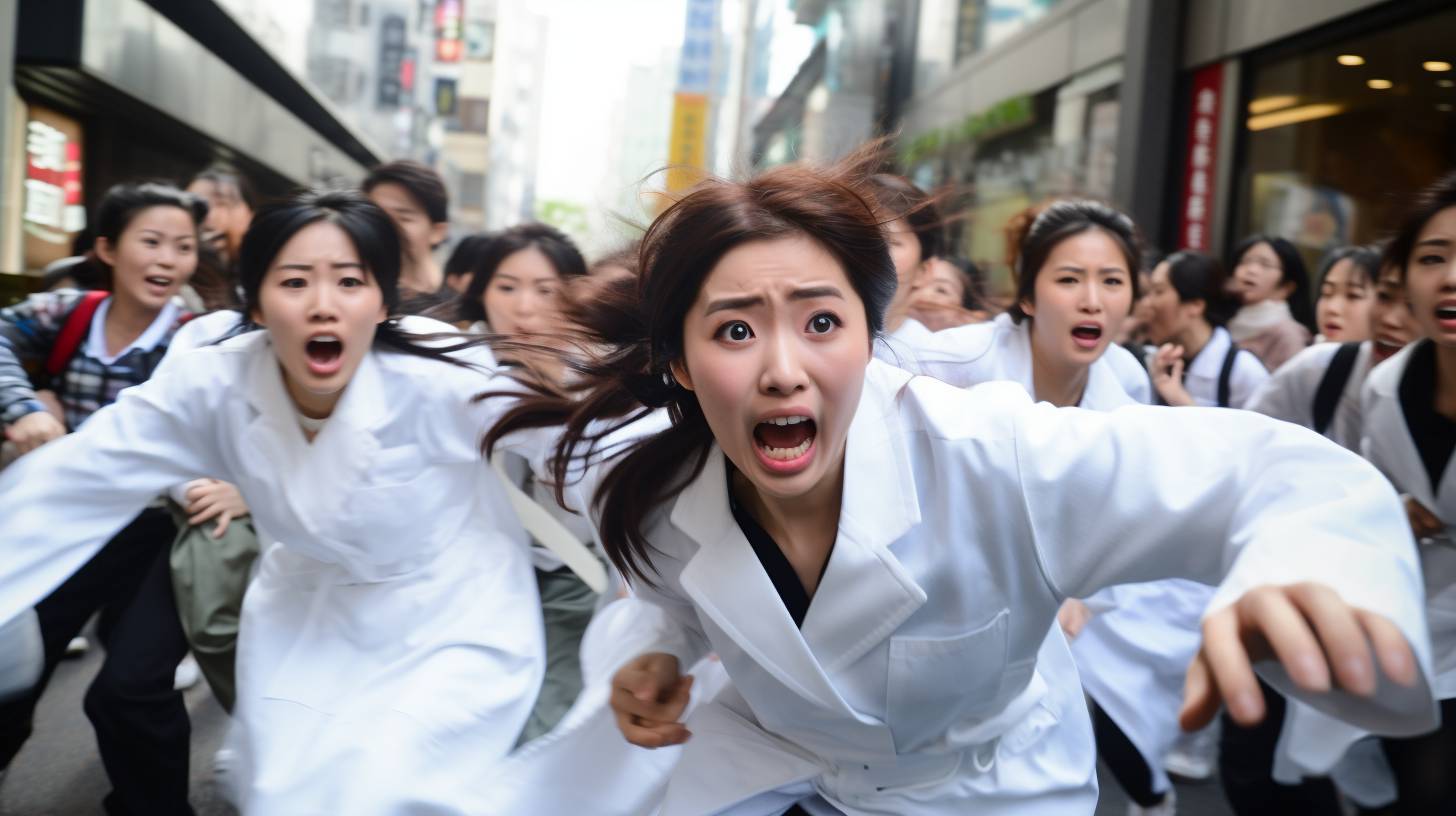 集団パニック　茨城県　つくば市　2023年10月17日　集団パニック女性　画像