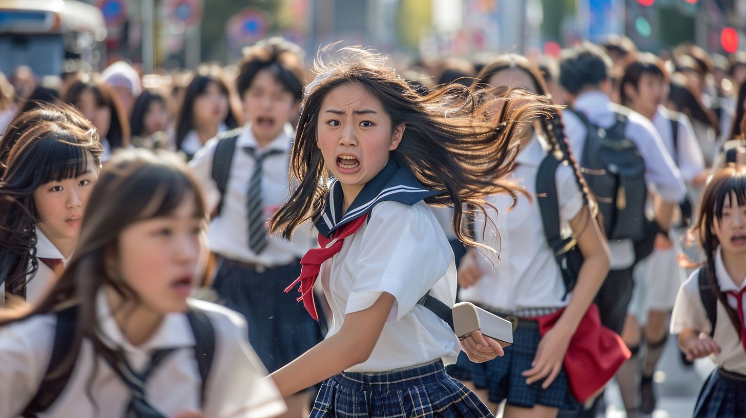 集団パニック　京都府　京田辺市　2023年12月15日　集団パニック女性　画像